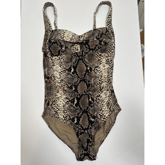 & Other Stories Other - Bond eye Size 4 D/DD Australia Womens One Piece Padded Swimsuit Snake Print
